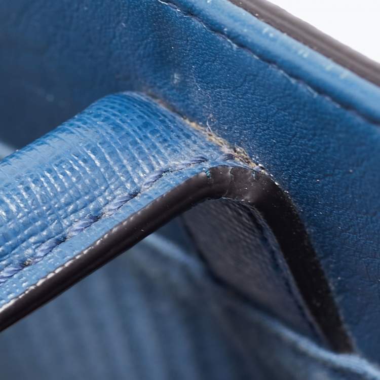 Pre Owned Fendi Blue Leather Mini 2jours Tote