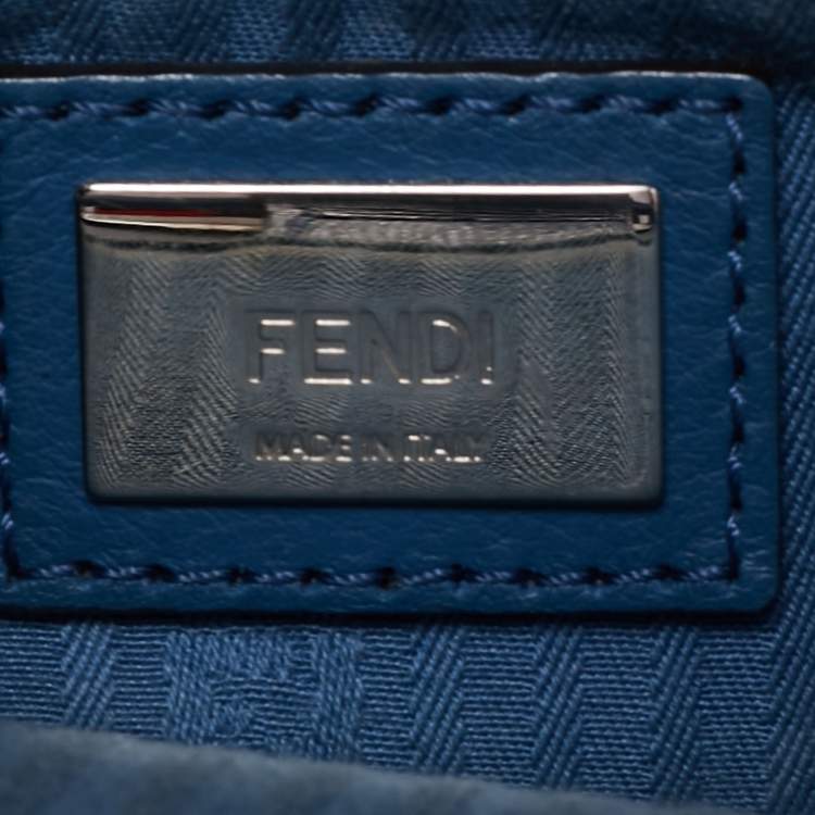 Pre Owned Fendi Blue Leather Mini 2jours Tote