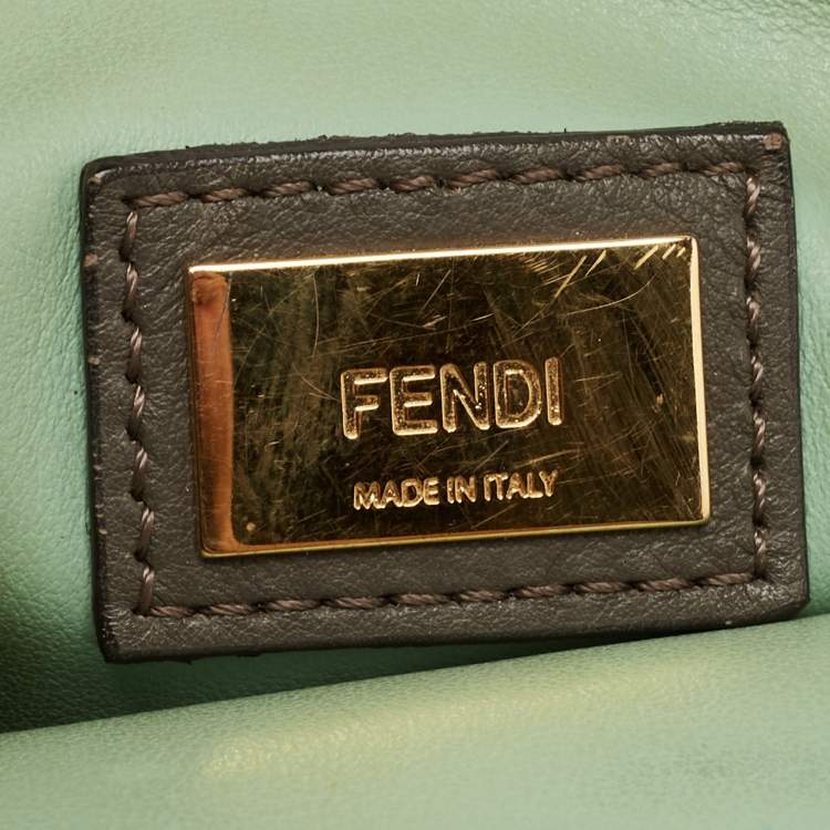Pre Owned Fendi Grey Leather Small 2Jours Tote