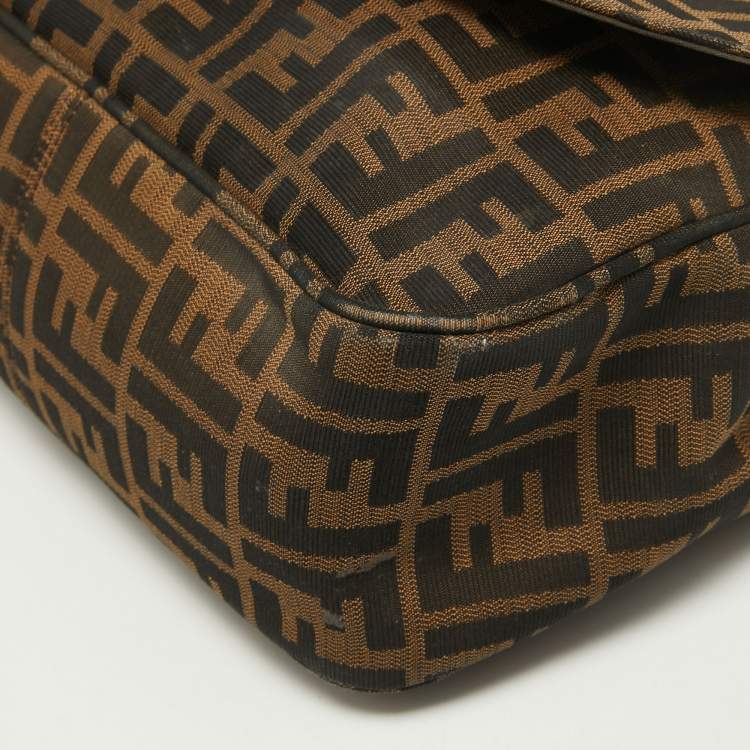 Pre Owned Fendi Tobacco Zucca Canvas Messenger Bag