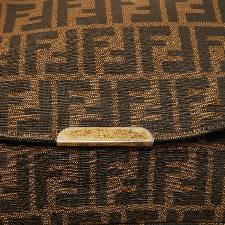 Pre Owned Fendi Tobacco Zucca Canvas Messenger Bag