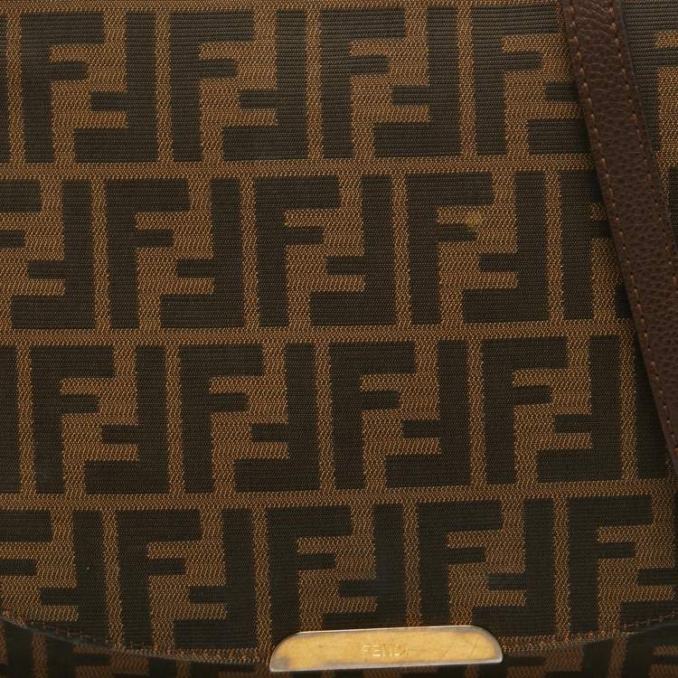 Pre Owned Fendi Tobacco Zucca Canvas Messenger Bag