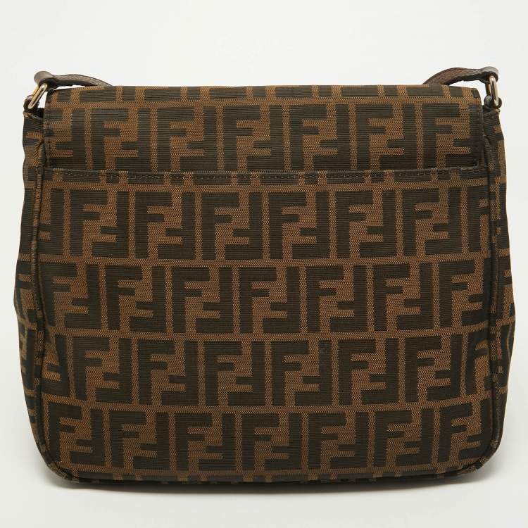 Pre Owned Fendi Tobacco Zucca Canvas Messenger Bag