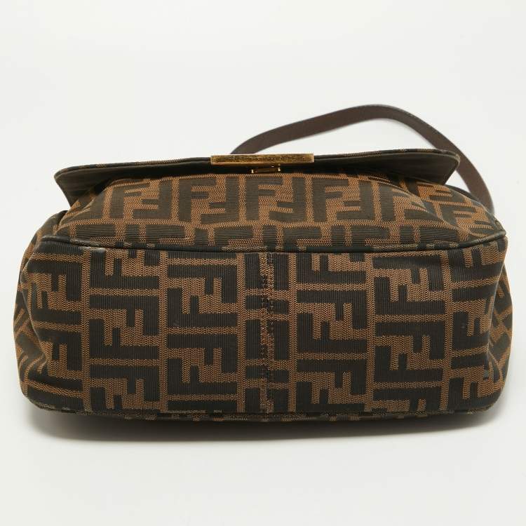 Pre Owned Fendi Tobacco Zucca Canvas Messenger Bag