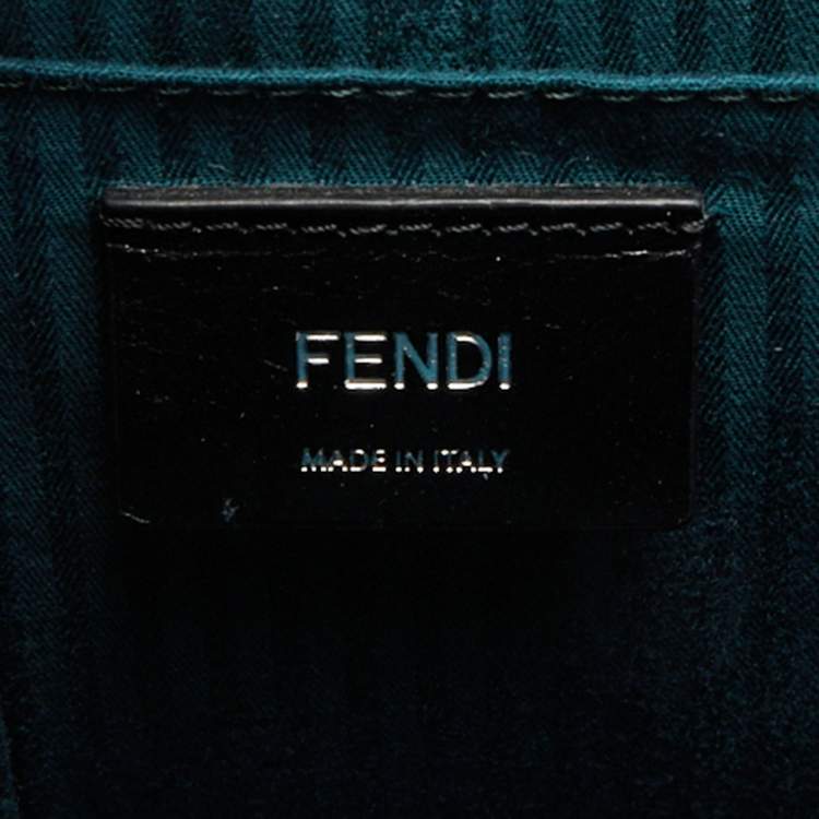 Pre Owned Fendi Teal Blue Leather Medium 2Jours Tote