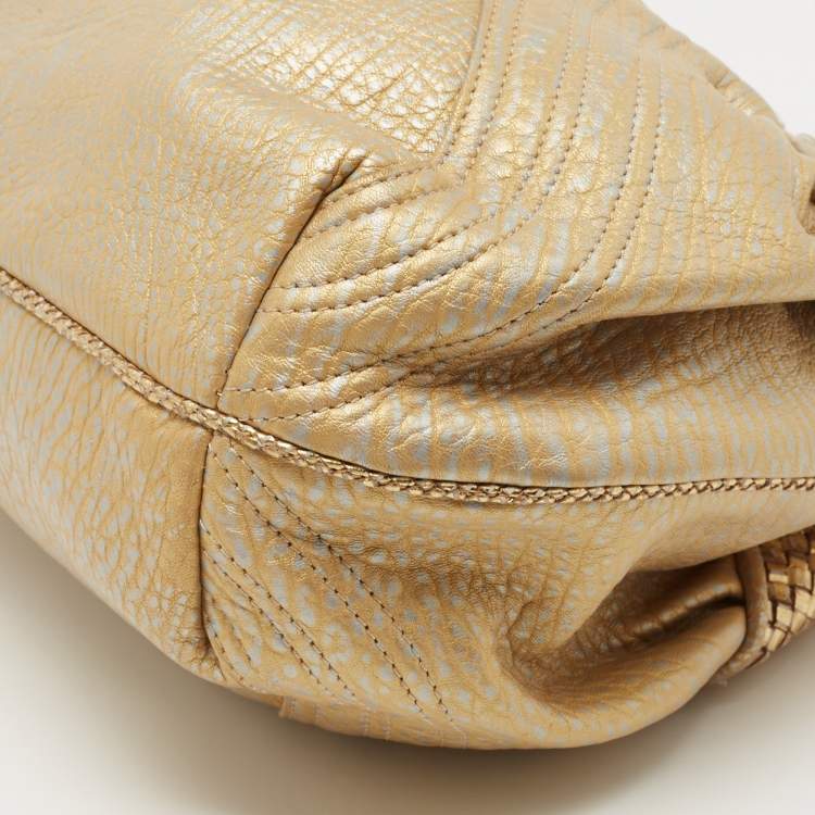 Pre Owned Fendi Gold Leather Mini Spy Bag