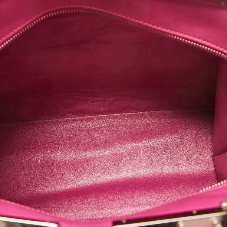 Pre Owned Fendi Fuchsia Leather and Calf Hair 3Jours Tote