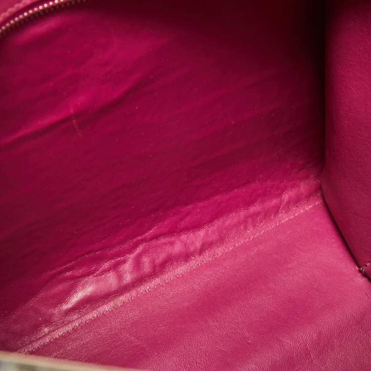 Pre Owned Fendi Fuchsia Leather and Calf Hair 3Jours Tote