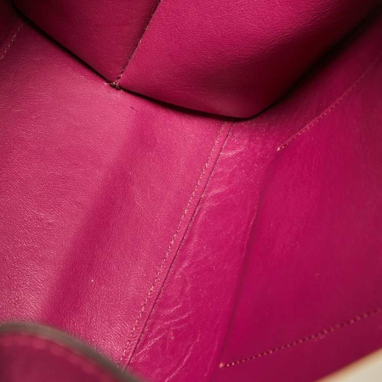 Pre Owned Fendi Fuchsia Leather and Calf Hair 3Jours Tote