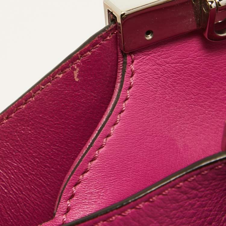 Pre Owned Fendi Fuchsia Leather and Calf Hair 3Jours Tote