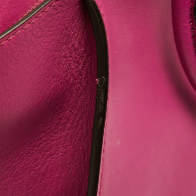 Pre Owned Fendi Fuchsia Leather and Calf Hair 3Jours Tote