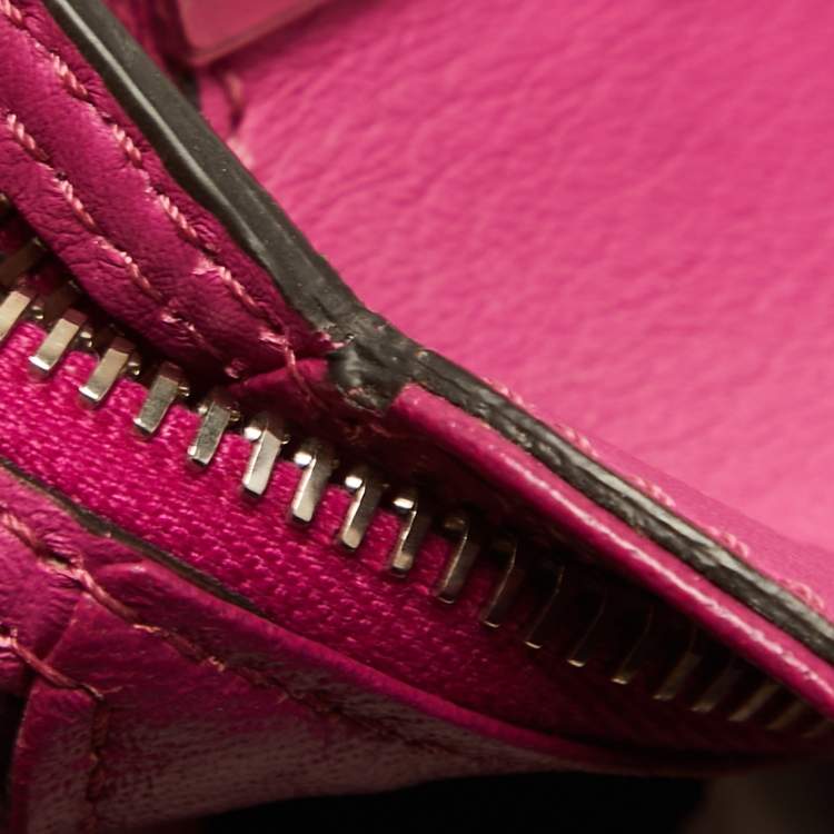 Pre Owned Fendi Fuchsia Leather and Calf Hair 3Jours Tote