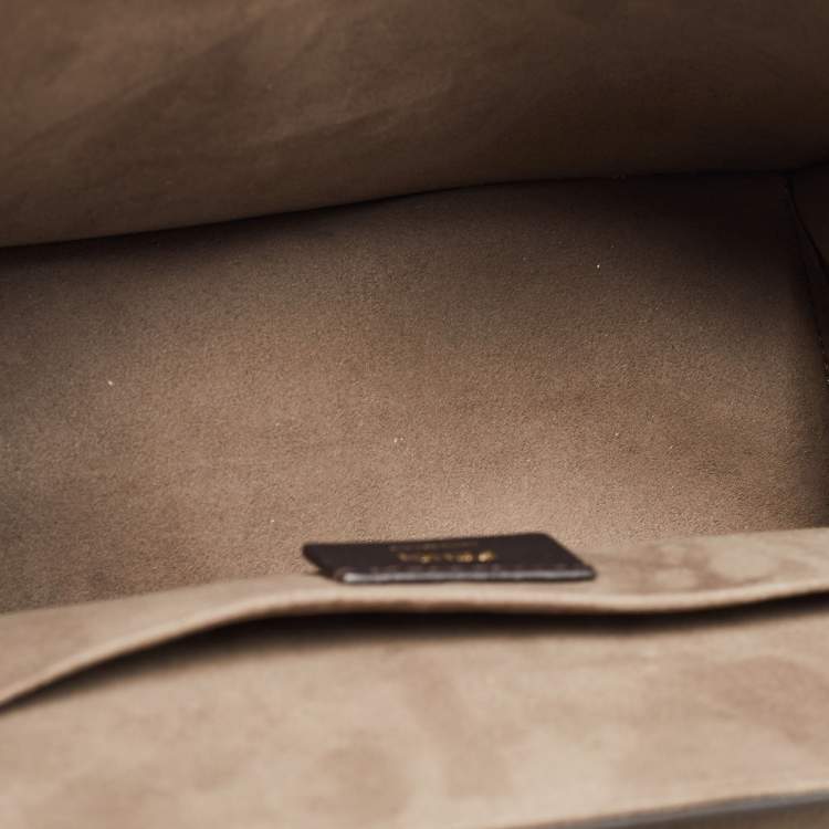 Pre Owned Fendi Ash Blue Leather Kan I F Logo Shoulder Bag