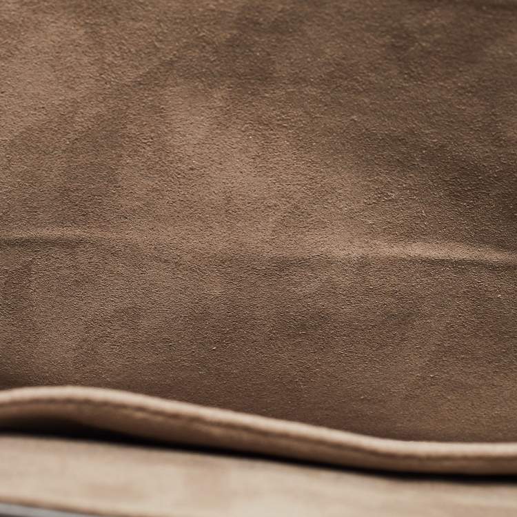 Pre Owned Fendi Ash Blue Leather Kan I F Logo Shoulder Bag