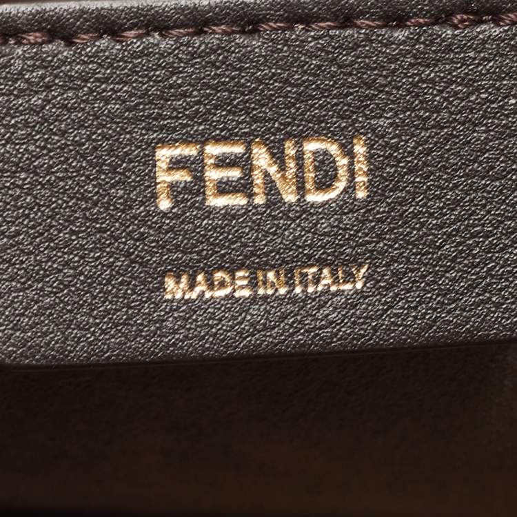 Pre Owned Fendi Ash Blue Leather Kan I F Logo Shoulder Bag