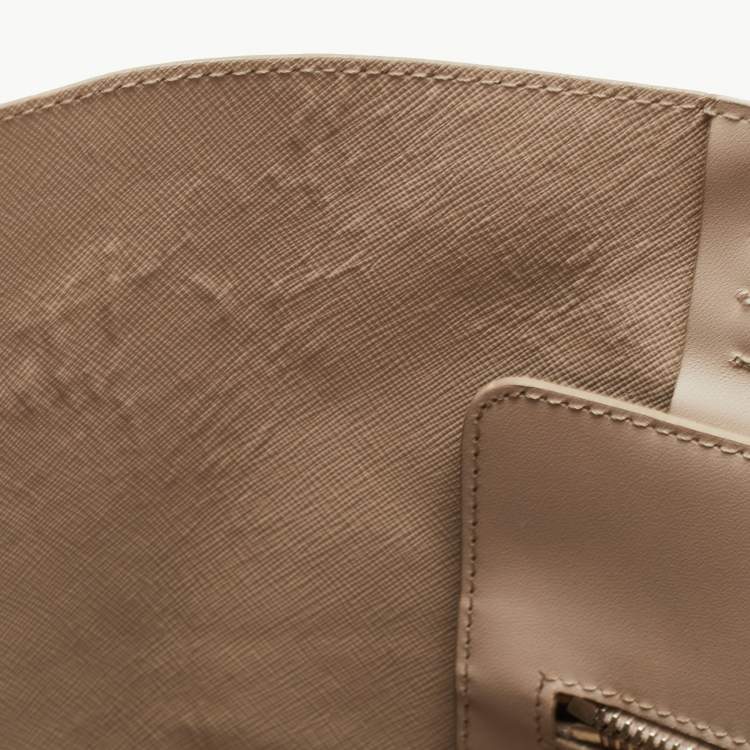 Pre Owned Fendi Light Beige Leather and Python Detail Monster Roll Tote