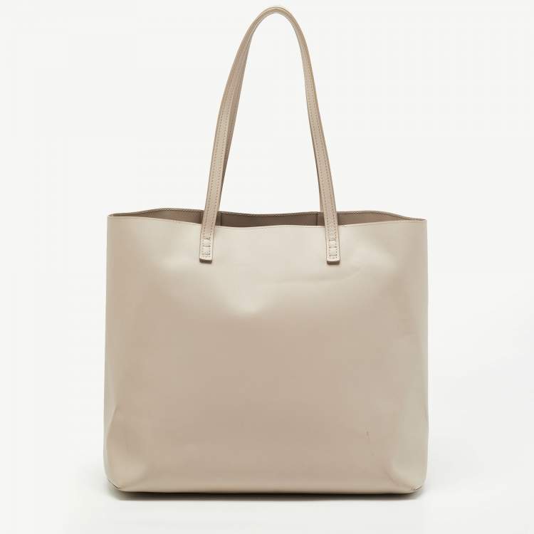 Pre Owned Fendi Light Beige Leather and Python Detail Monster Roll Tote