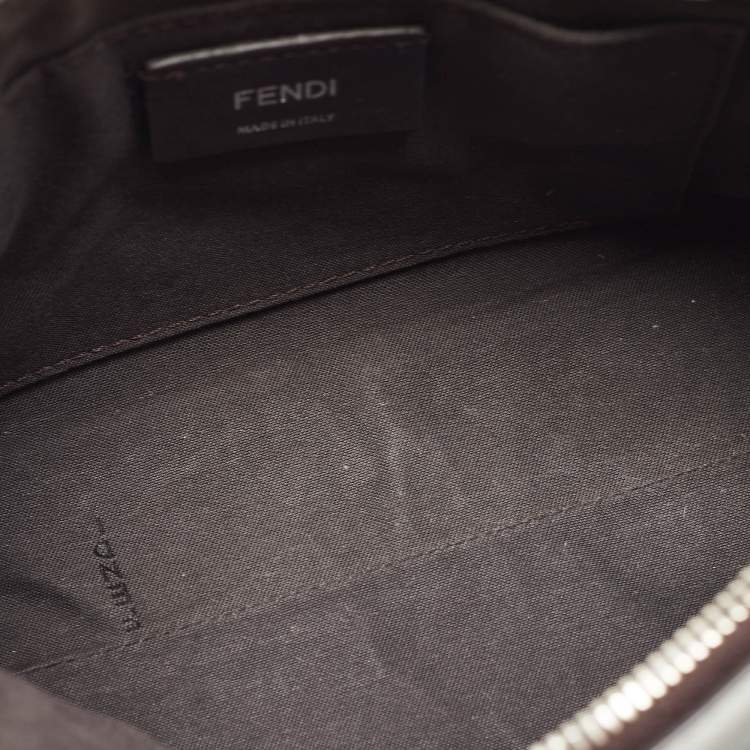 Pre Owned Fendi Light Blue Leather and Watersnake Mini By The Way Crossbody Bag