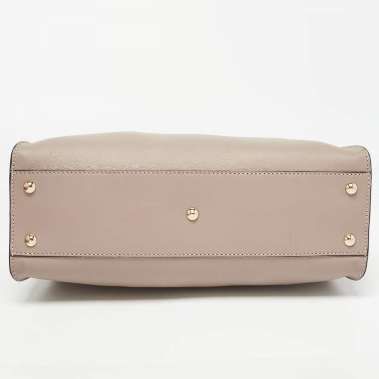 Pre Owned Fendi Beige Leather and Plexiglass Regular Peekaboo Top Handle Bag