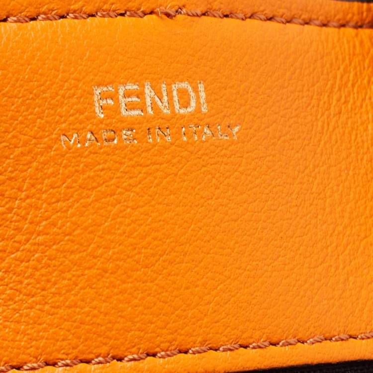 مملوكة مسبقًا Fendi Orange Leather Mini Two Pocket Crossbody Bag