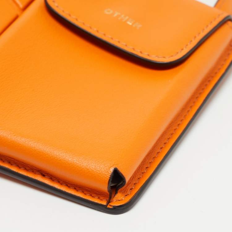 مملوكة مسبقًا Fendi Orange Leather Mini Two Pocket Crossbody Bag
