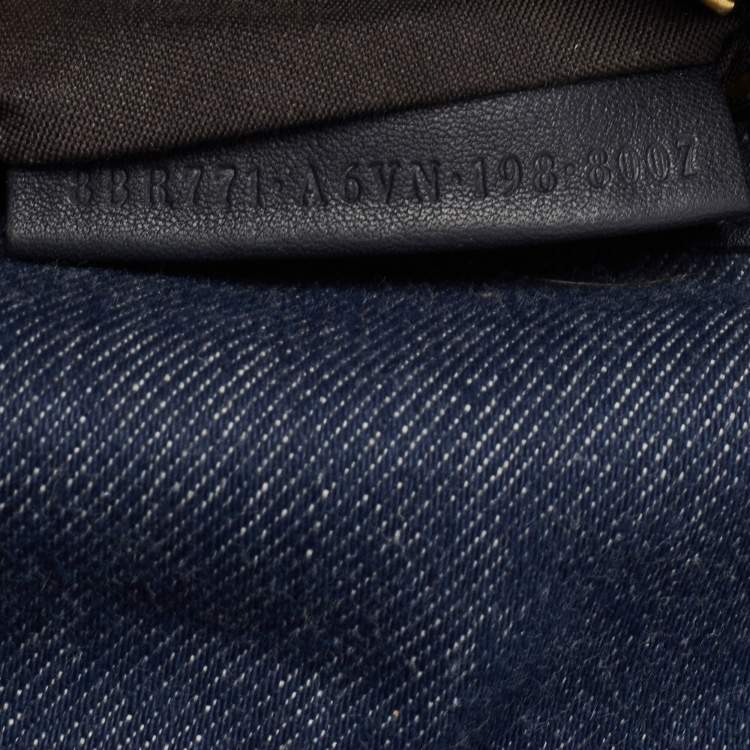 Pre Owned Fendi Blue/Red Denim Large Baguette Shoulder Bag
