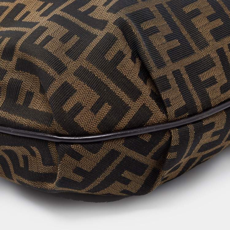 Pre Owned Fendi Tobacco Zucca Canvas and Leather Chef Chain Hobo