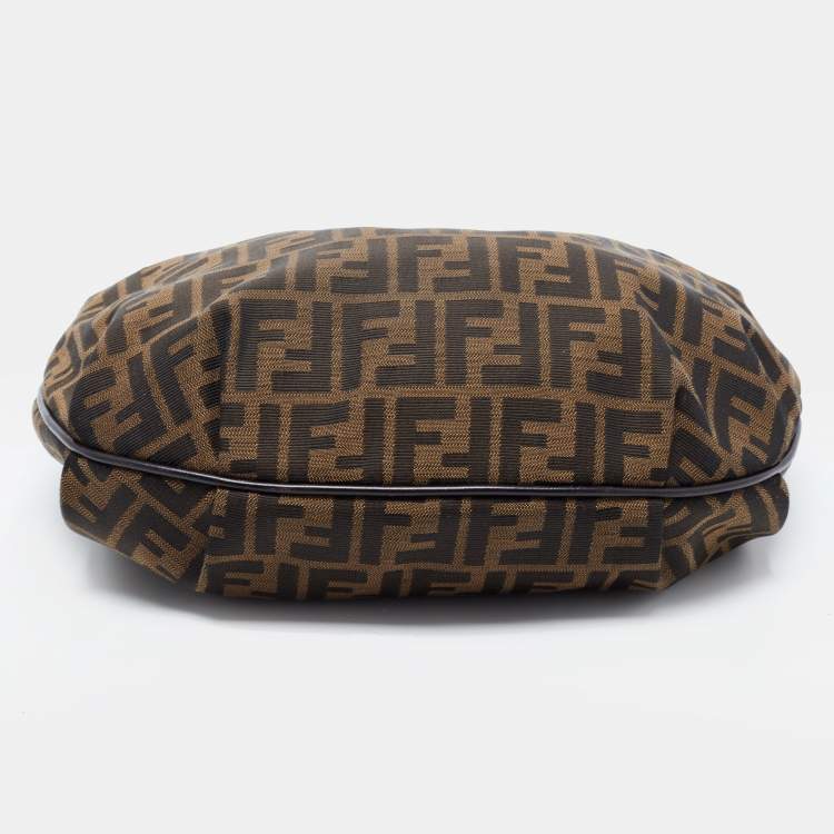 Pre Owned Fendi Tobacco Zucca Canvas and Leather Chef Chain Hobo