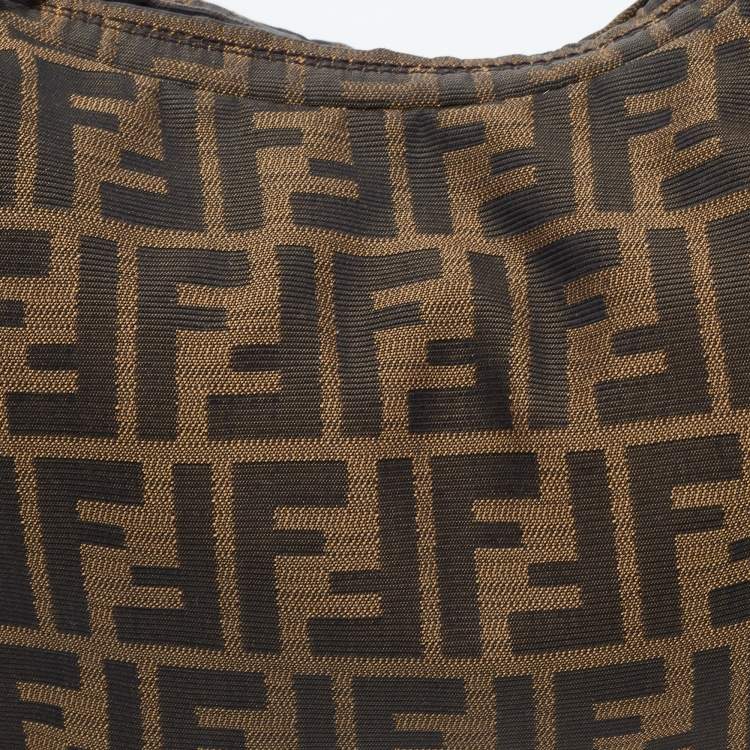 Pre Owned Fendi Tobacco Zucca Canvas and Leather Chef Chain Hobo