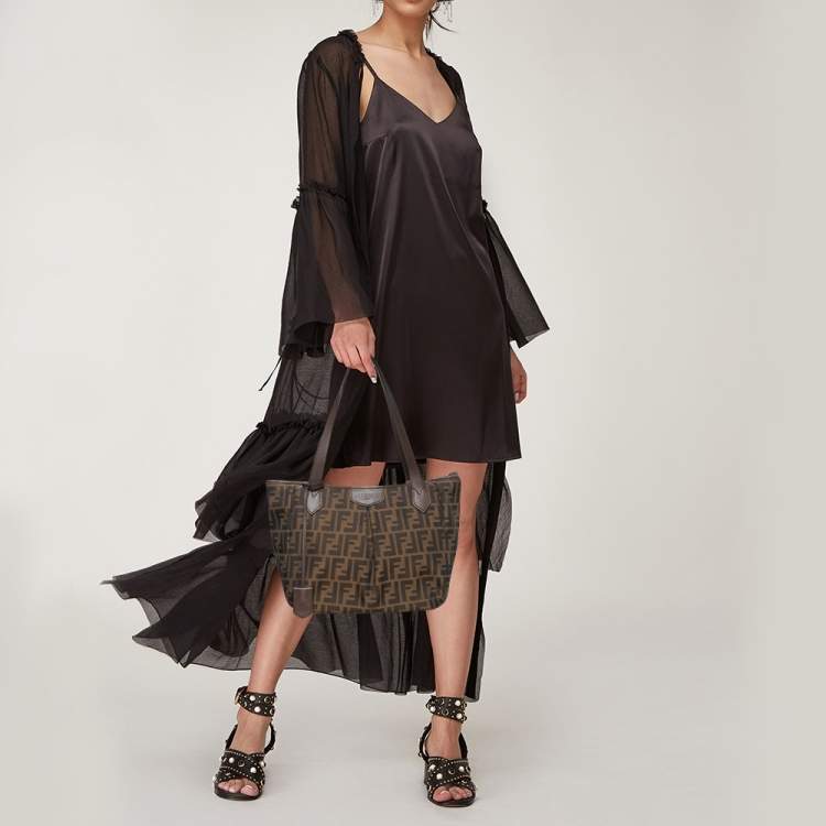 Pre Owned Fendi Brown/Tobacco Zucca Canvas Shopper Tote