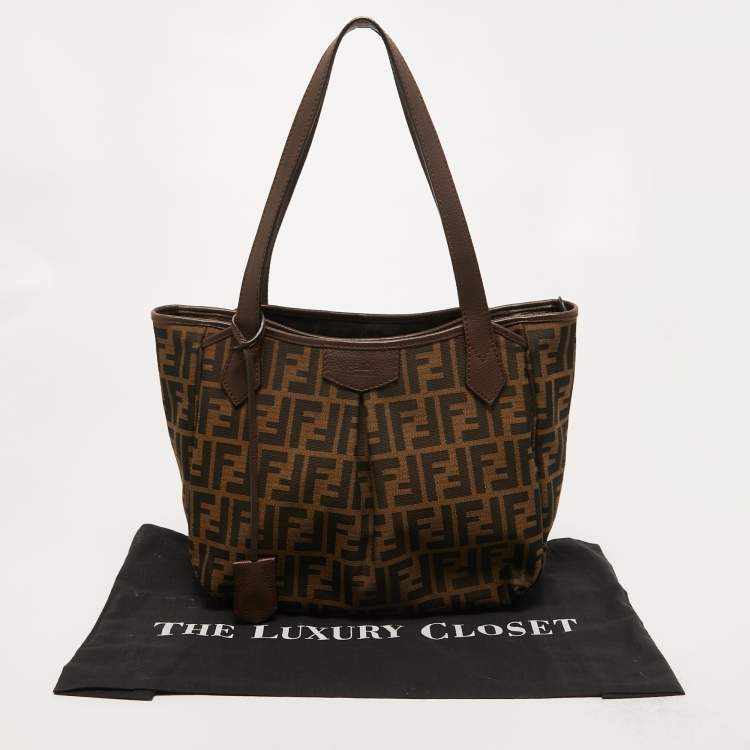 Pre Owned Fendi Brown/Tobacco Zucca Canvas Shopper Tote