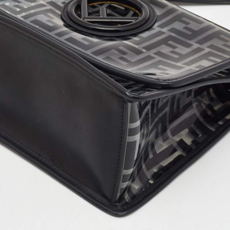 مملوكة مسبقًا Fendi Black/Clear FF PVC and Leather Kan I F Shoulder Bag