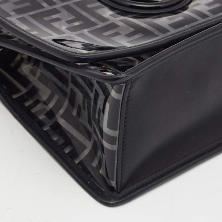 مملوكة مسبقًا Fendi Black/Clear FF PVC and Leather Kan I F Shoulder Bag