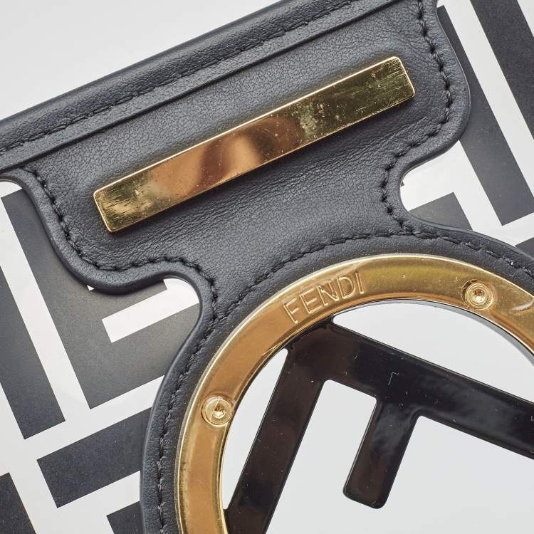 مملوكة مسبقًا Fendi Black/Clear FF PVC and Leather Kan I F Shoulder Bag