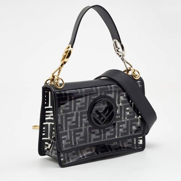 مملوكة مسبقًا Fendi Black/Clear FF PVC and Leather Kan I F Shoulder Bag