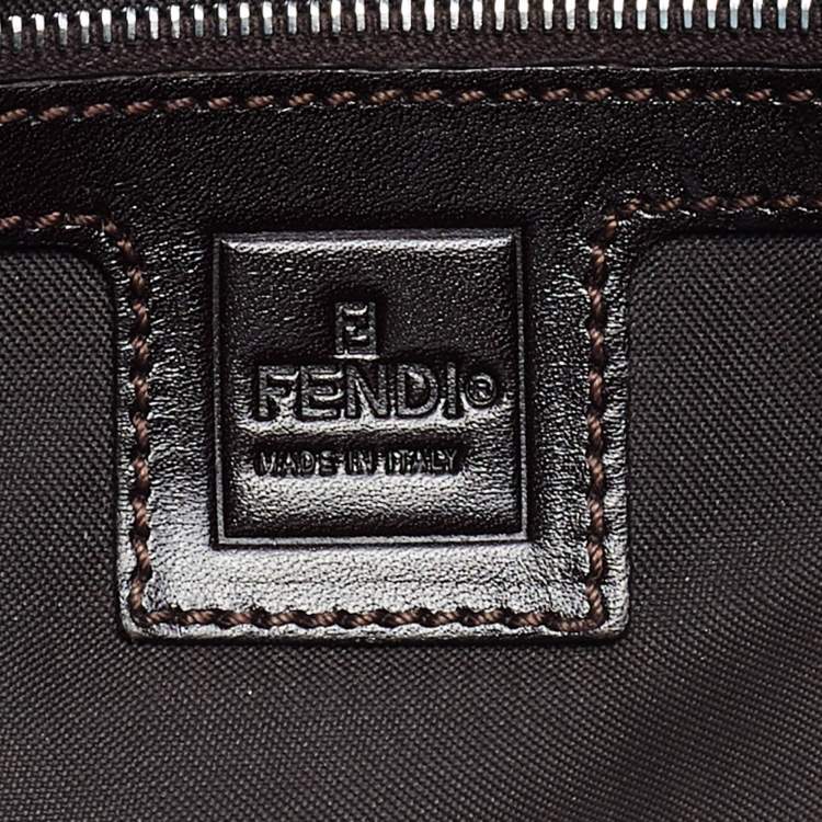 Pre Owned Fendi Tobacco Zucca Canvas and Leather Baguette Bag