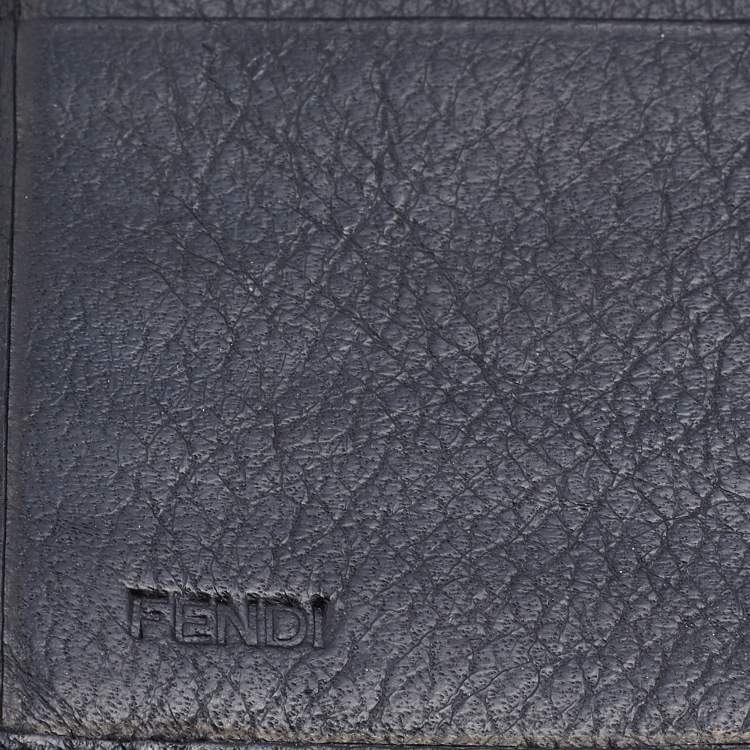 Pre Owned Fendi Black Leather Flap Continental Wallet