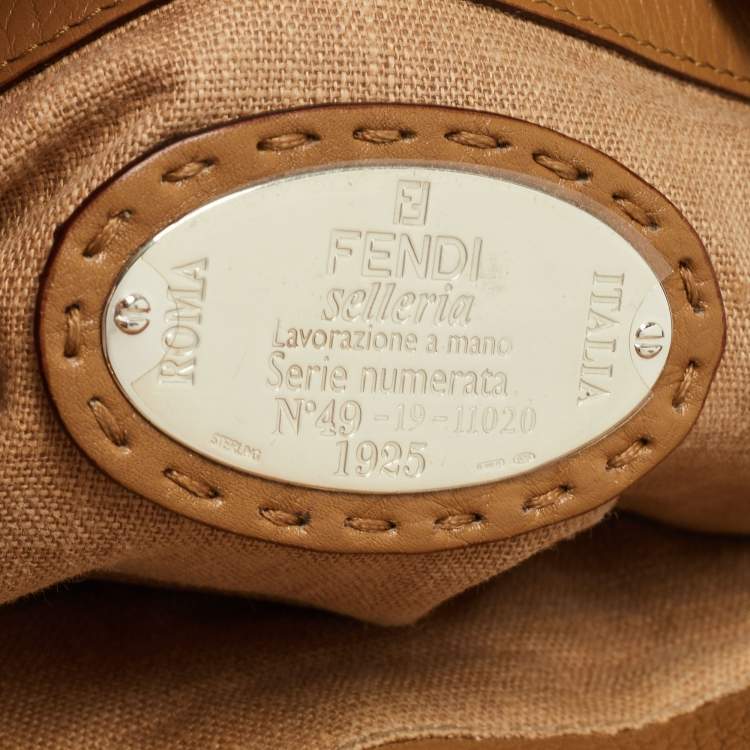 Pre Owned Fendi Brown Selleria Leather Villa Borghese Tote