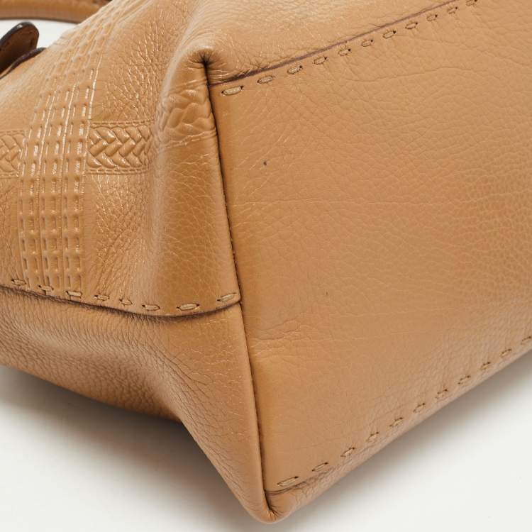 Pre Owned Fendi Brown Selleria Leather Villa Borghese Tote