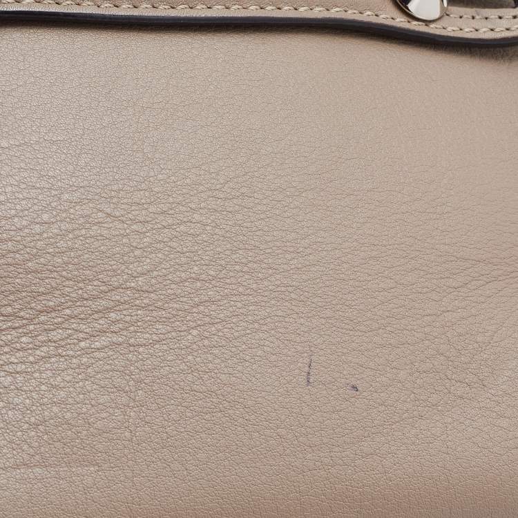 Pre Owned Fendi Beige Leather Mini By The Way Crossbody Bag