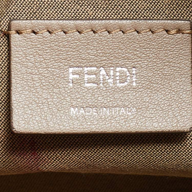 Pre Owned Fendi Beige Leather Mini By The Way Crossbody Bag