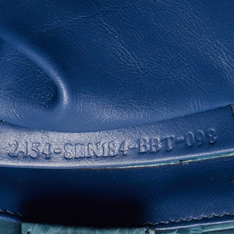 Pre Owned Fendi Blue Crocodile Twins Shopper Tote