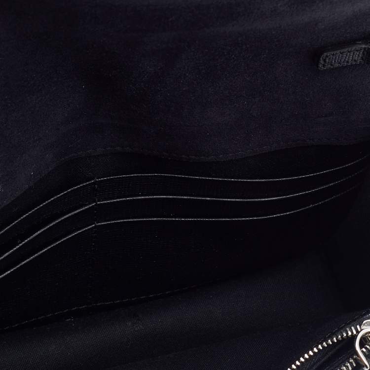 Pre Owned Fendi Black Leather Karlito Wallet on Chain 
