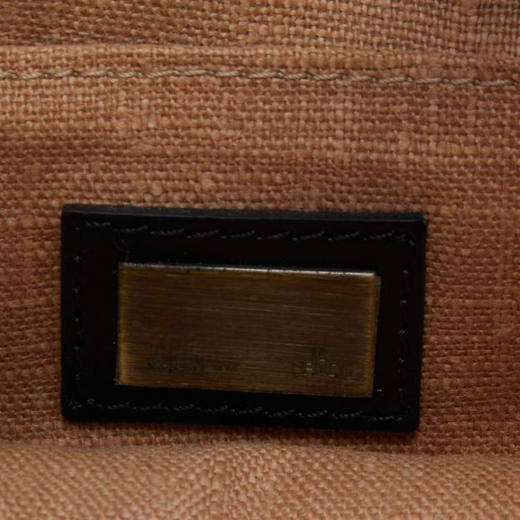 Pre Owned Fendi Tobacco/Beige Zucca Canvas and Calfhair Small Oyster Hobo