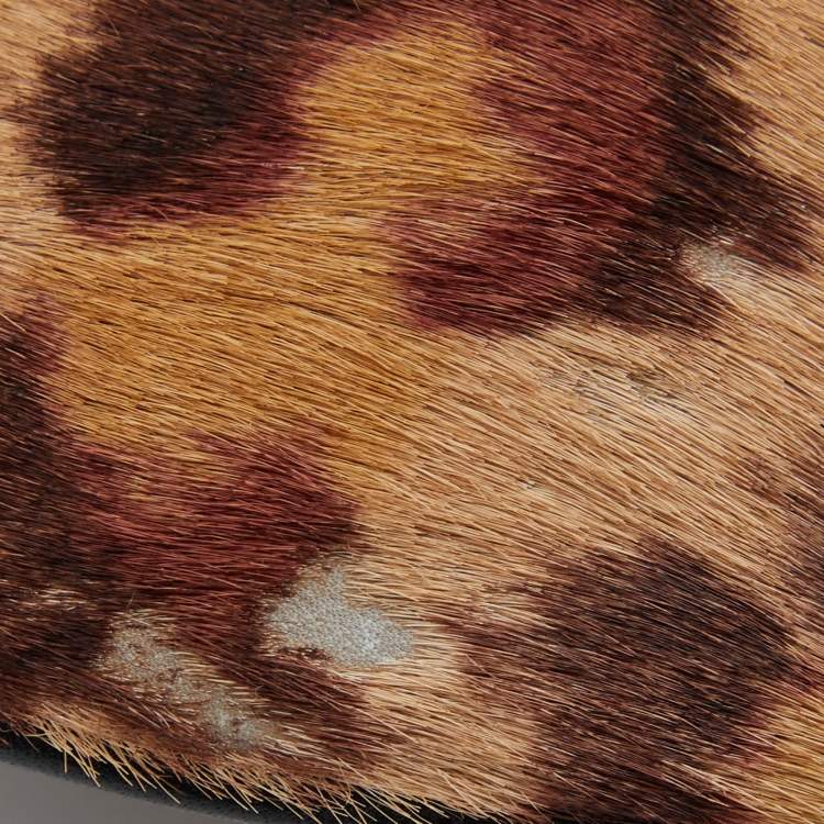 Pre Owned Fendi Tobacco/Beige Zucca Canvas and Calfhair Small Oyster Hobo