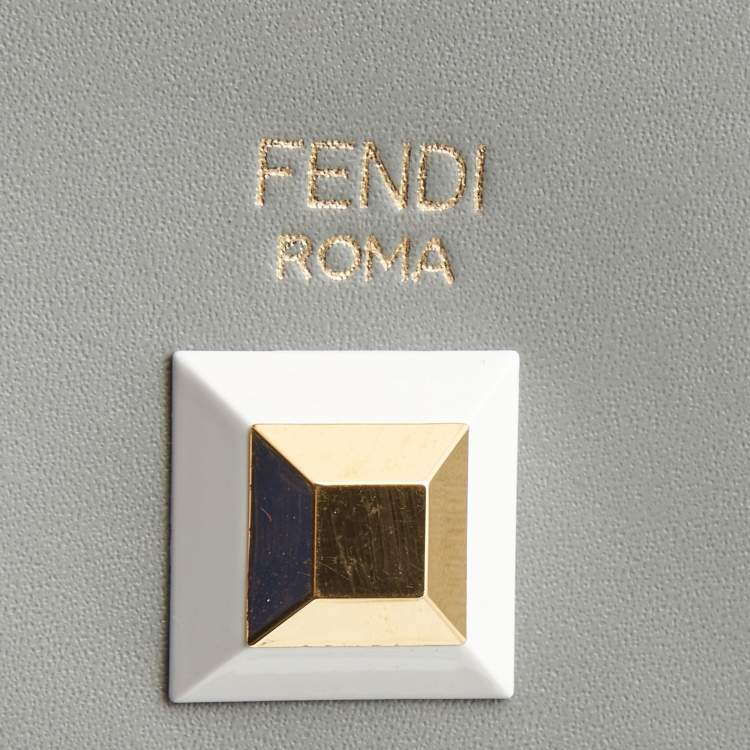 Pre Owned Fendi Multicolor Leather Rainbow Stud Card Holder