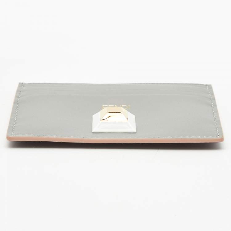 Pre Owned Fendi Multicolor Leather Rainbow Stud Card Holder