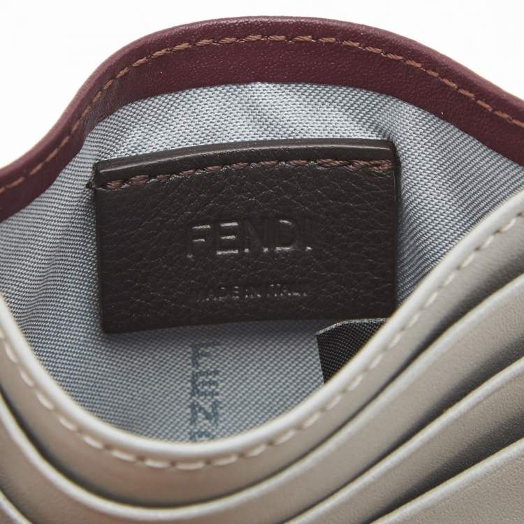Pre Owned Fendi Multicolor Leather Rainbow Stud Card Holder