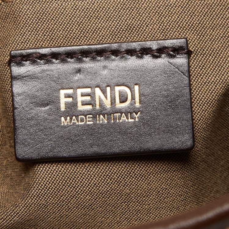 Pre Owned Fendi Brown Zucchino Coated Canvas Hobo