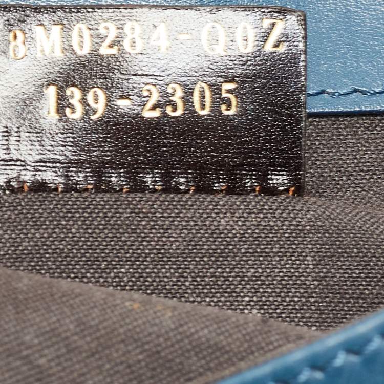 Pre Owned Fendi Dark Blue/Tobacco Pequin Canvas and Leather Bustina Clutch
